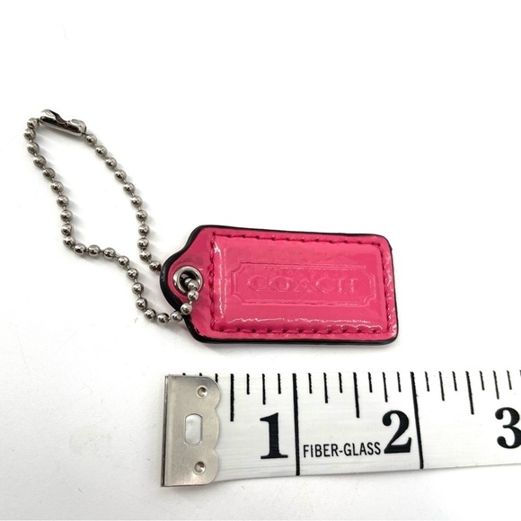 COACH Pink Patent Leather Purse Wallet Hang Tag Keychain - Picture 3 of 4